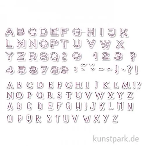 Saisonangebot STAMPO Scrap Stempel & Farbe, 104er Set - Alphabet 2