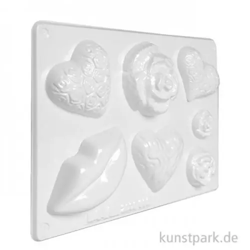 Expressversand Gießform - Seife, Herz, Rosen, Kuss