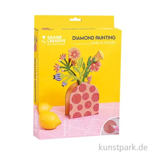 Geprüft Diamond Painting Set - Blumenvase, Rot