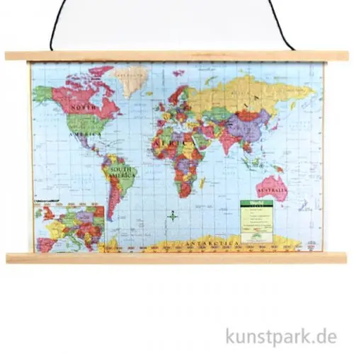 Heißes Angebot Miniatur Weltkarte Geographisch, 7,5 x 5 cm