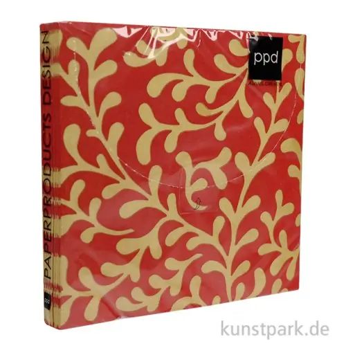 Bestseller Servietten Pretty Tendrils Red - 33 x 33 cm