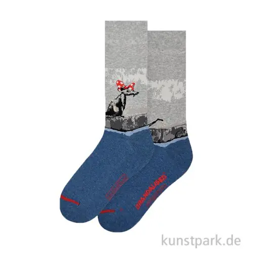 Versand Am Gleichen Tag MuseARTa ARTSOX - Kunstsocken, Banksy Graffiti, Polka Dot Rat, 36-40