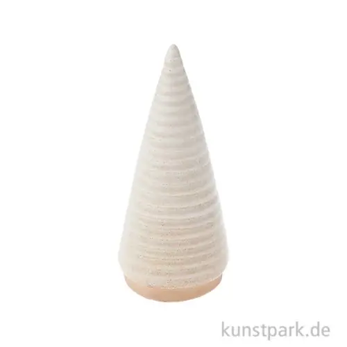 Tannenbaum Geriffelt, Beige, Porzellan, 10,5 x 4,5 x 4,5 cm Begrenztes Angebot