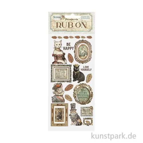 Letzte Chance Stamperia Rub On Transferfolie - Alterego Be happy Lady Cat