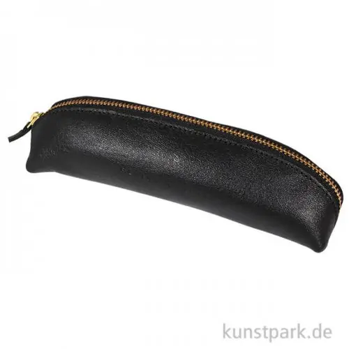 Etui im Retrostyle aus Leder - Schwarz, Trapezförmig Ausverkauf