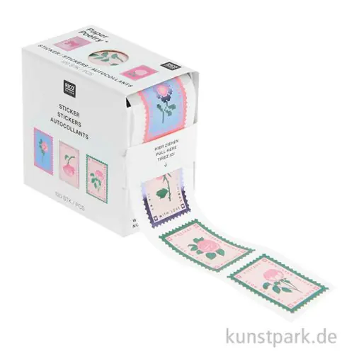 Knallerangebot Mini Sticker - La Vie en Rose, Briefmarken, 120 Aufkleber