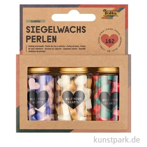 Siegelwachs Perlen - CLASSIC, 6 verschiedene Farben, 162 Stück Gleich Bestellen