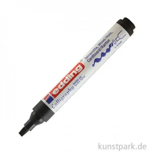 edding 1455 Calligraphy Marker - 001 Schwarz Aktuell