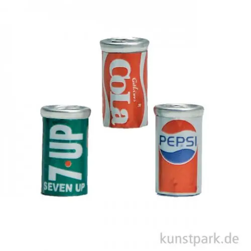 Hochwertig Miniatur Getränkedosen 2,3 cm, 3 Stück sortiert