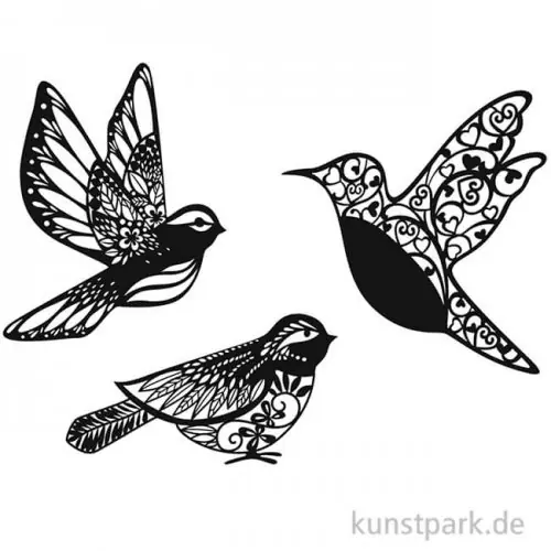 Großhandel Vintage Laser Dekoration - Vogel, 3 Stück sortiert