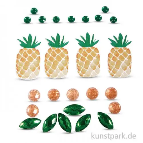 Deko-Sticker - Tropic-Ananas, 26 Stück sortiert Bestpreis