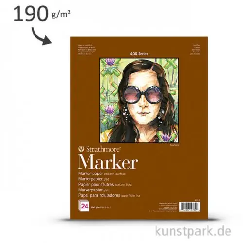 Neuheit Strathmore Artist Paper 400 - Markerpapier, 24 Blatt, 190g