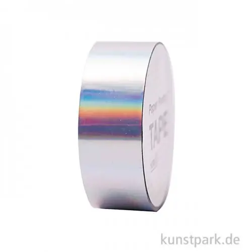 Washi Tape - Holographisch, irisierend Silber, 10 m Ausverkauf