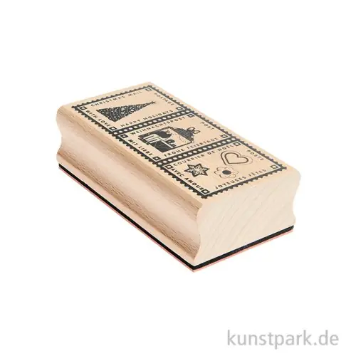 Kostenfreie Lieferung Stempel aus Holz - Weihnachtspost, 90 x 45 mm