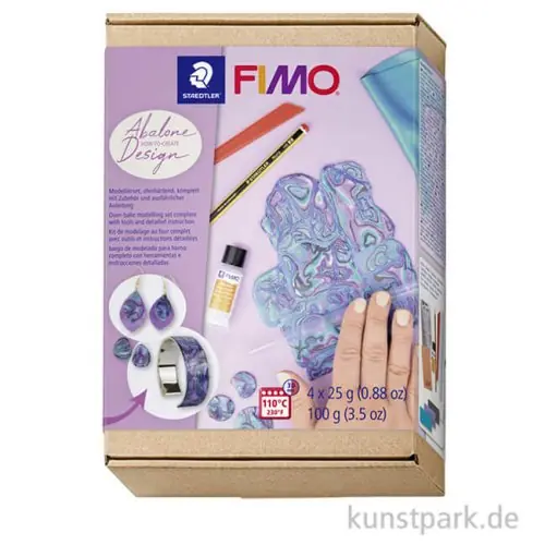 Expressversand FIMO Modellierset mit 4 x 25 g + Zubehör - Abalone Design
