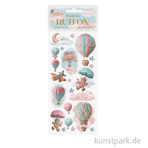 Bestseller Stamperia Rub On Transferfolie - Candy Christmas Air Balloons