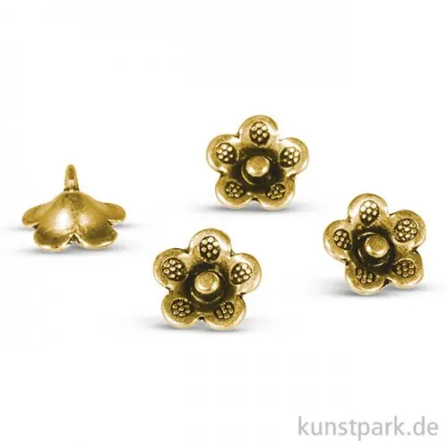Highlight Blume Metall-Anhänger mit Öse, 10 mm, 4 Stück