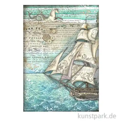 Stamperia Reispapier - Songs of the Sea Sailing Ship, DIN A4 Neu Im Sortiment