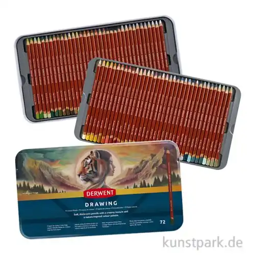 Derwent DRAWING, 72 weiche Sepia-Stifte im Metalletui Top-Preis