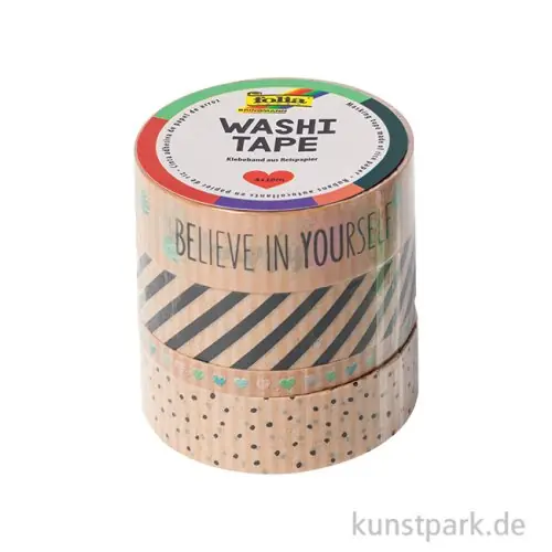 Washi-Tape Set - KRAFTPAPIER II, 4 Rollen, je 10 m Expressversand