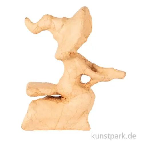 Pappmaché Hexe auf Besen, 10 x 5 x 12 cm Echt