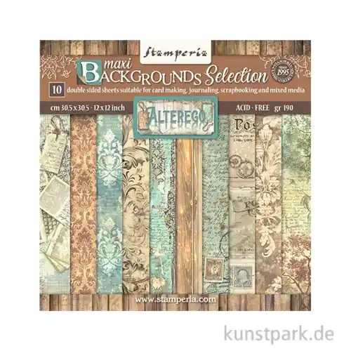 Bestpreis Stamperia Scrapbooking Pad - Alterego Backgrounds, 30,5 x 30,5 cm