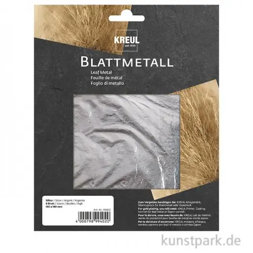 Expressversand KREUL Blattmetall - Silber, 140 x 140 mm, 6 Blatt