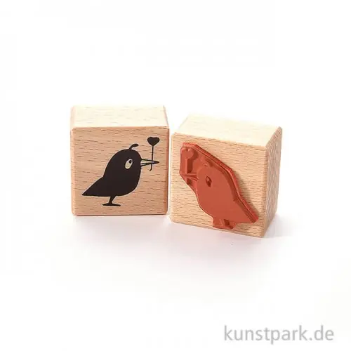 Top-Angebot Stempel - Vogel mit Herz, 4 x 4 cm