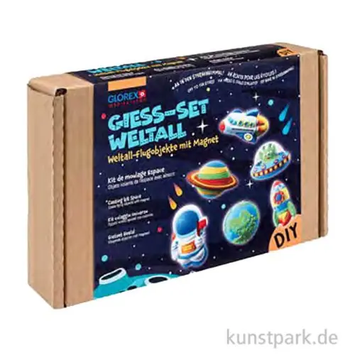 DIY Set - Weltall Figuren gießen mit Form, Gießpulver + Zubehör Limited Edition