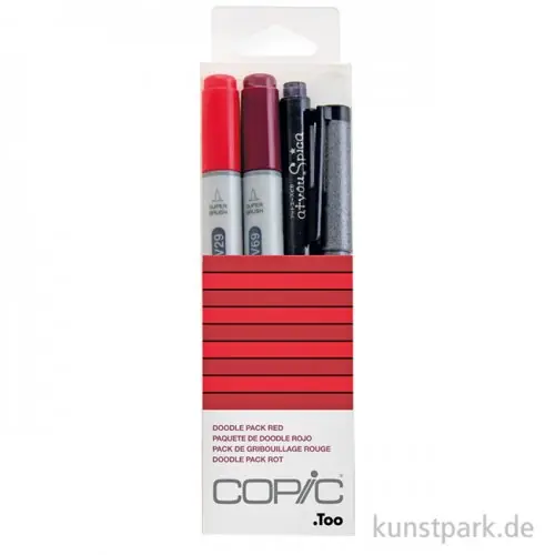 COPIC Doodle Pack - Red, 4 Stifte Markenware