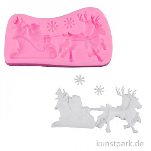 Jetzt Kaufen Silikon Gießform - Weihnachtsschlitten, 12,8 x 7 x 1,2 cm