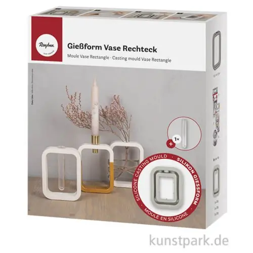 Finale Aktion Silikon Gießform - Vase Rechteck, 10,5 x 3,7 x 14 cm