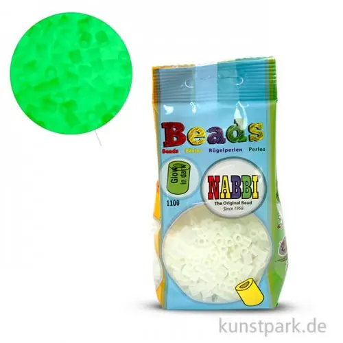 Top-Preis NABBI Bügelperlen - Nachtleucht-Gelb, 5x5 mm