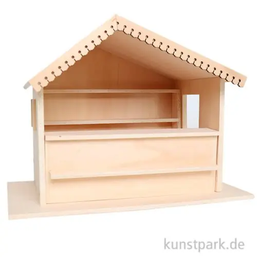 Ab Werk Miniatur Weihnachtsbude - Marktstand aus Holz, 22 x 16 x 22 cm