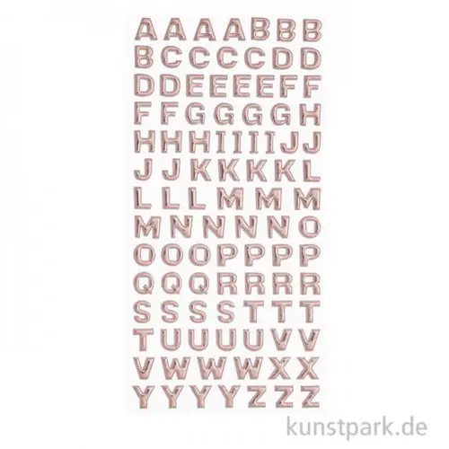 Billig Softy Sticker - Großbuchstaben, Roségold