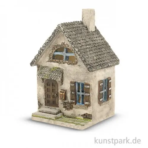 Miniatur Landhaus, Steinoptik, Höhe 14,5 cm Nur Für Kurze Zeit