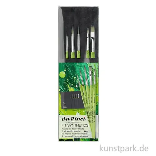 Top-Qualität da Vinci FIT SYNTHETICS Set mit 5 Pinseln in Baumwolltasche
