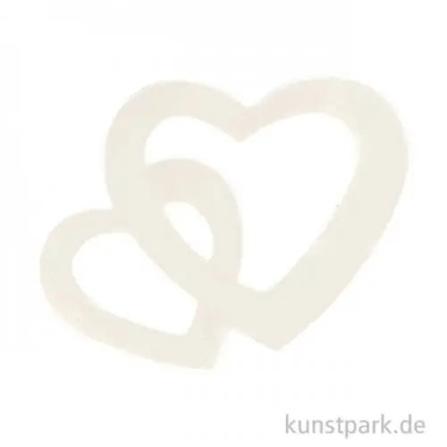 Schnäppchen Pailletten Doppelherz, 31x22 mm, 10 g - creme