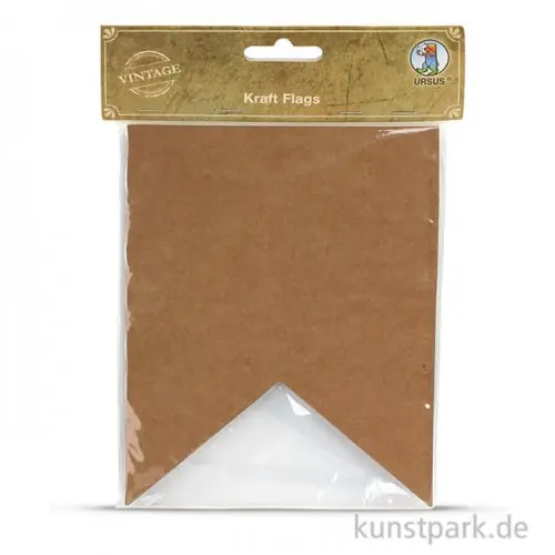 Vintage Papierfähnchen - Gross aus Kraftpapier, 12 Stück Jetzt Bestellen
