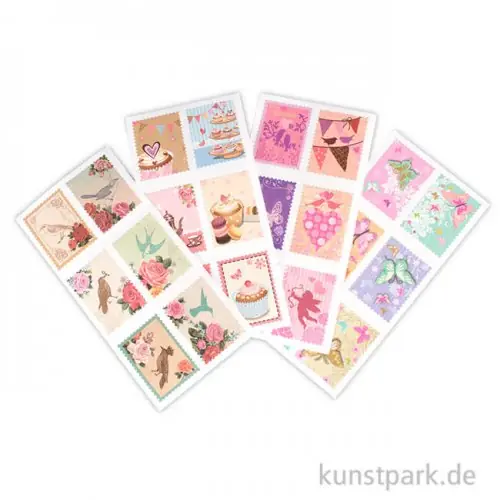 Wochenendangebot Briefmarken-Sticker - Romantik, 72 Stück