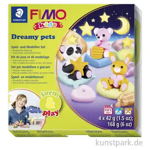 Must-Have FIMO Kids Form & Play - Dreamy Pets, 4 x 42 g + Zubehör