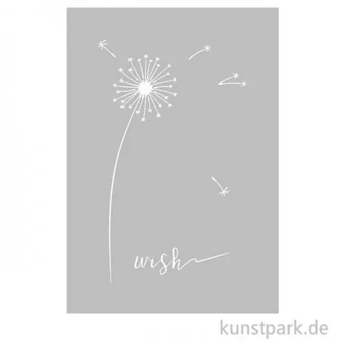 Ausverkauf Schablone - Wish, mit Rakel, DIN A5