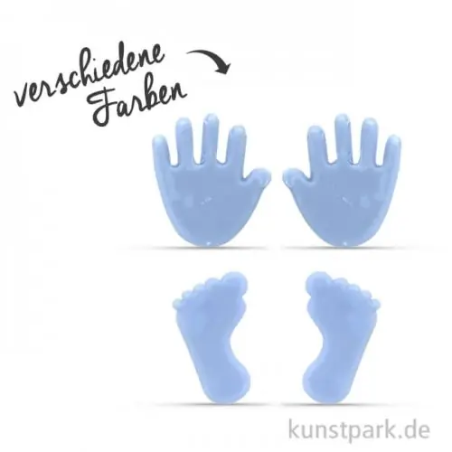 Wachsmotiv - Babyfüße- und Hände, 4 Stück sortiert Markenware