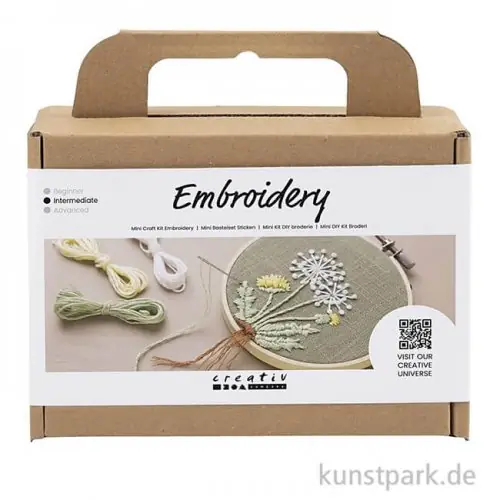 Neu Mini Stickset - Stickrahmen, Staubgrün