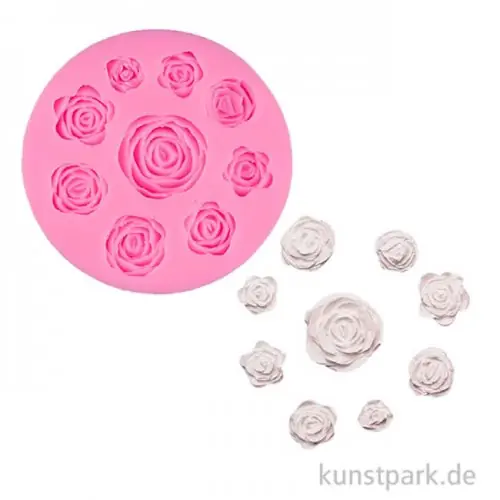 Silikon Gießform - Rosen, 9 Motive, Durchmesser 9,5 cm, Höhe 1,3 cm Jetzt Bestellen
