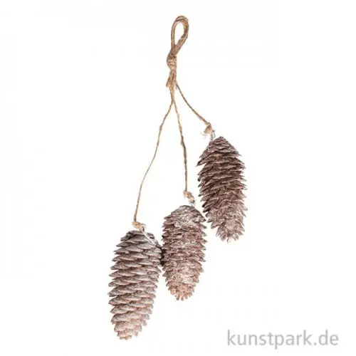 Tannenzapfen mit Kordel zum Hängen, 3er Set, 26 cm Gleich Bestellen