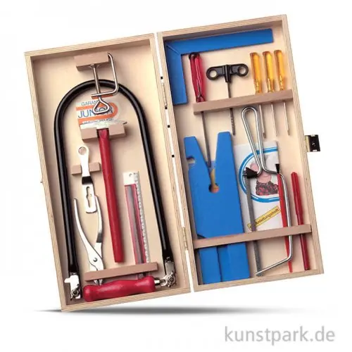 Direktkauf Laubsägegarnitur Komplettset im Holzkasten