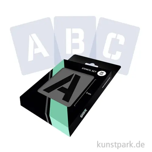 Limited Edition Schablonen - Alphabet Set mit 26 Großbuchstaben, Höhe je 5 cm