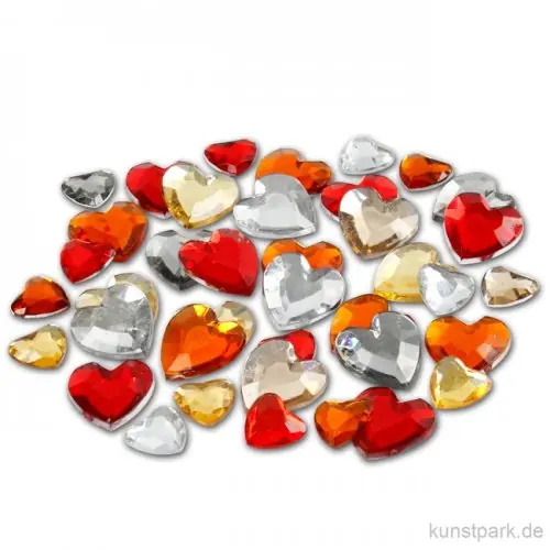 Schnäppchen Strasssteine - rote Herzen, 252 Stück