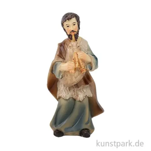Krippenfigur - Hirte mit Dudelsack, 9 cm Neu